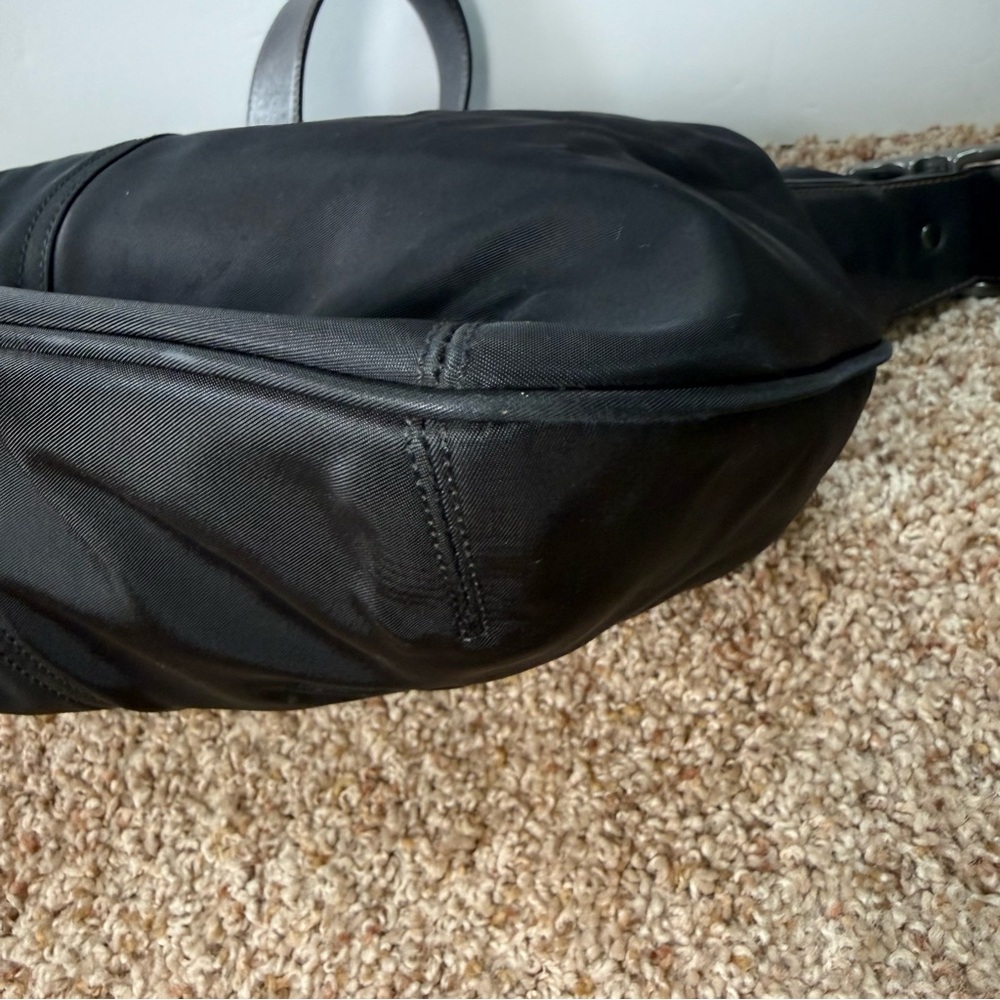 COACH Rare Vintage Y2K Black Microfiber Nylon Convertible Hobo XBody #6256 - Picture 8 of 16